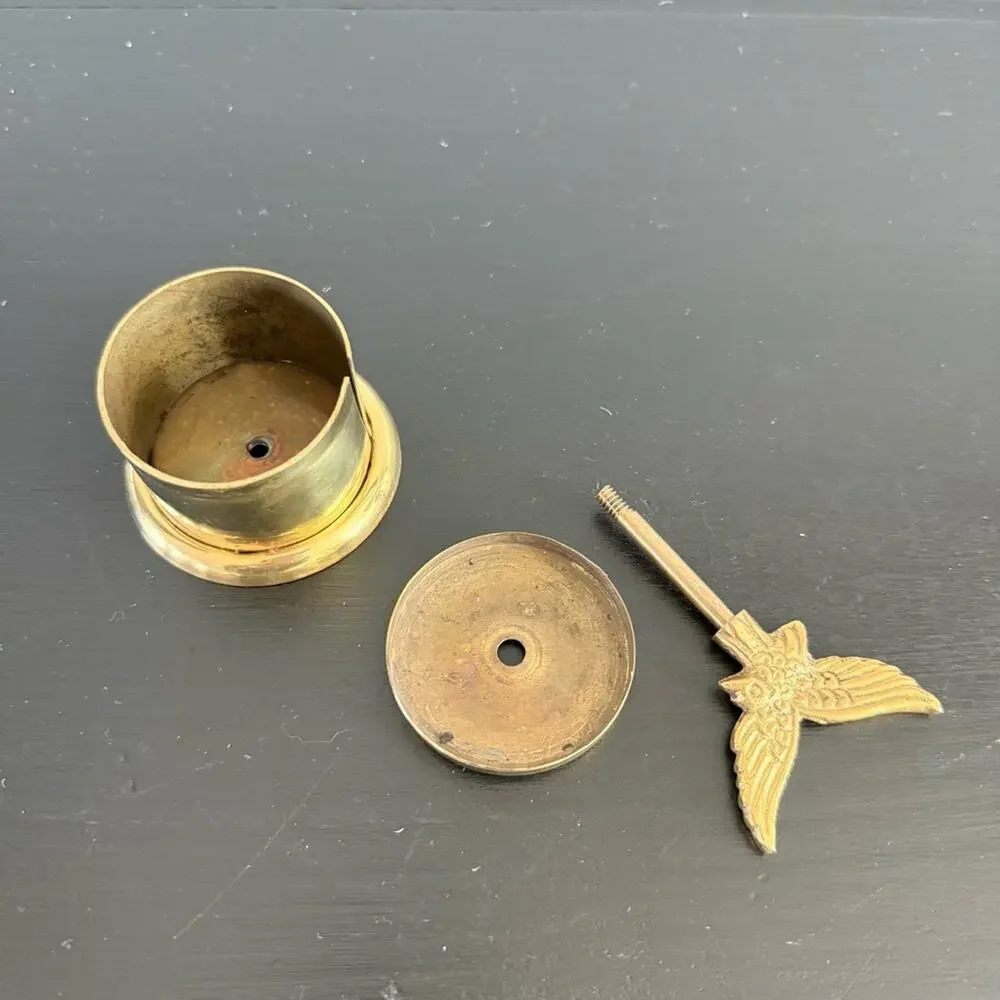 Vintage | Brass Eagle Stamp Roll Dispenser Decorative Container Made In India
